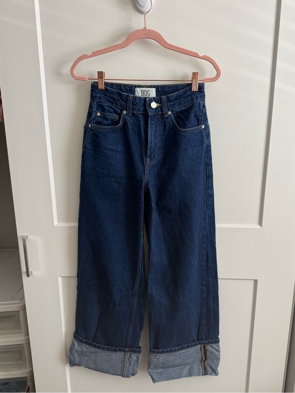 BDG High-Rise Wide Leg Jeans in Dark Blue